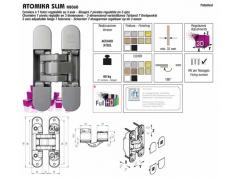 BISAGRA INVISIBLE K8060 SLIM ATOMIKA CROMO SATINADO